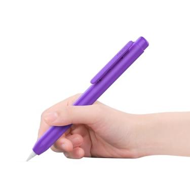 Imagem de Capa de suporte MoKo para Apple Pencil 1ª geração, retrátil, capa protetora para Apple Pencil de iPad, com clipe robusto, violeta
