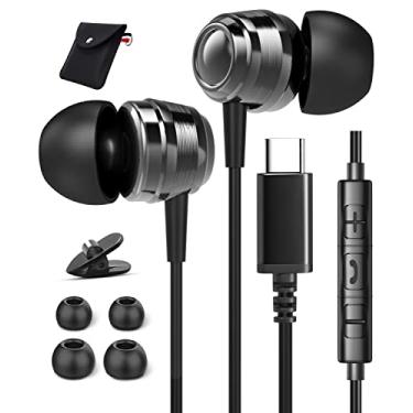 Imagem de Fones de ouvido USB C, fones de ouvido USB C, USB tipo C, plugue de fone de ouvido com cancelamento de ruído, fones de ouvido intra-auriculares com microfone para Samsung S24 Plus S23 S22 Ultra Z Flip