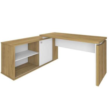 Imagem de Mesa Para Escritório Escrivaninha Home Office Orly A02 Olmo Branco - L