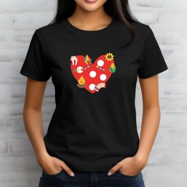 Imagem de Blusa de algodão tema junino para festas juninas arraiá quadrilha cora