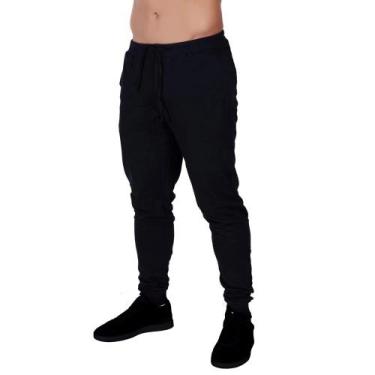 Imagem de Calça Moletom Com Bolso Masculino Jogger Slim Adulto Skinny Confortáve