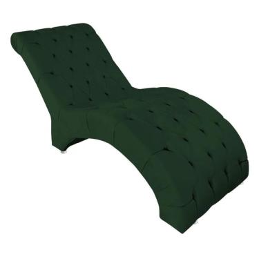 Imagem de Espreguiçadeira Estofada Relaxante Descanso Veludo Joana Cor:verde