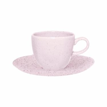 Imagem de Conjunto De Xícaras Para Chá Com Pires Em Porcelana Ryo Com 12 Peças 220ml Oxford Pink Sand