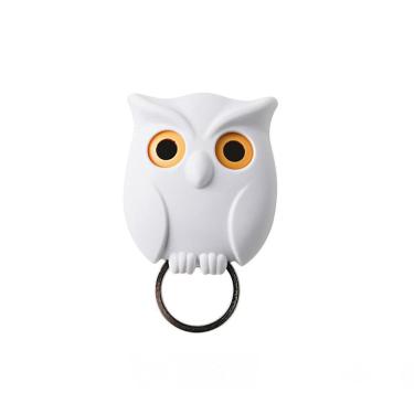 Imagem de Porta Chaves Coruja Fecha Os Olhos Quando Não Está Em Uso Branco
