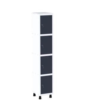 Imagem de Roupeiro Em Aço Mt 1v 4 Portas - Fechadura Branco-azul Delrei