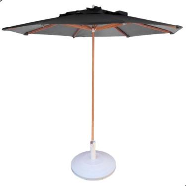 Imagem de Ombrelone Guarda Sol 3,00 Metros De Madeira Com Base Preto
