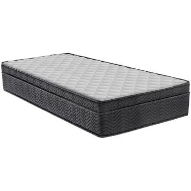 Imagem de Colchão De Solteiro New Caring Com Europillow Ortobom Cinza E Branco