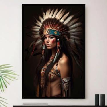 Imagem de Genérico, Quadro India Indigena Amazonas Decorativo A3 35x45cm