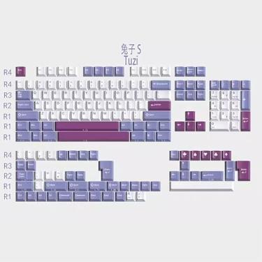 Imagem de Sumgsn 160 Teclas Doubleshot Keycaps Cherry Profile Tuzi Set 7U Barra De Espaço Adequada Para Interruptores Mx 61/64/87/104/108 Layout Iso/Ansi Teclados Mecânicos Alice