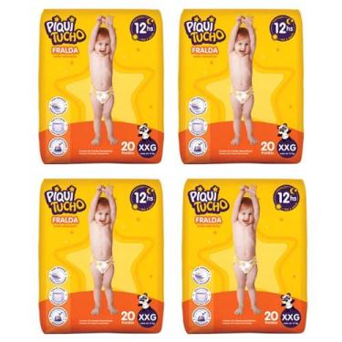 Imagem de Kit 4 PCT Fralda Descartável Piquitucho Mega - Todos os tamanhos, XXG