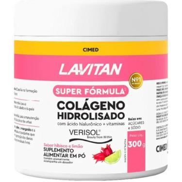 Imagem de Lavitan Colageno Hidrolisado Suplemento Alimentar Em Pó 300g, Hibisco 