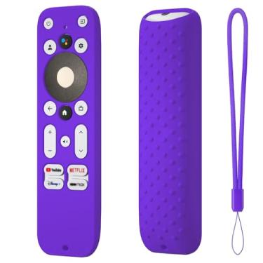 Imagem de Hi Color Capa de silicone compatível com Onn TV 4K UHD Streaming Stick TV Box 100024646 100026240 Capa protetora antiderrapante (roxa)