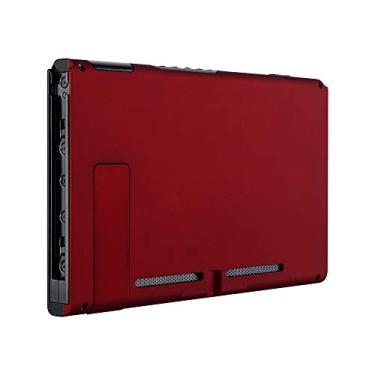 Imagem de EXtremeRate Console placa traseira DIY capa de reposição para console Nintendo Switch com suporte – JoyCon Shell não incluído, Scarlet Red, Console Back Plate