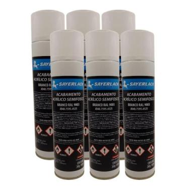 Imagem de 6und Spray Laca Acrílica Semi Fosca Branca 400ml Sayerlack