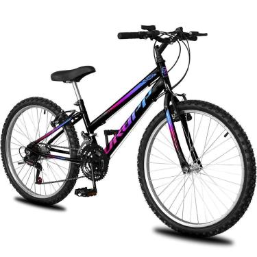 Imagem de Bicicleta Aro 26 Infantil Feminina 18 Vel Marchas Dropp Sport Freio V-brake - Preto+azul - único Preto+azul