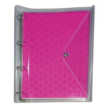 Imagem de Caderno Argolado Universitário 96 Folhas Poá Cristal Rosa