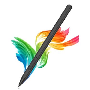 Imagem de Uadbau Caneta Stylus para Microsoft Surface Pro 10/9/8/X/7+/6/5/4/3, Surface Go 3/2/1, Surface Laptop/Studio/Book 4/3/2/1 com borracha e clique direito, rejeição da palma, escrita suave, carregamento