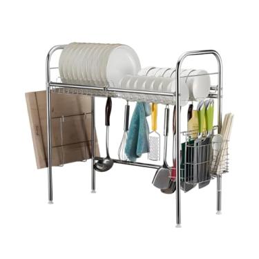 Imagem de Escorredor De Louça Suspenso Bancada Autossustentável 58cm/63cm Cozinha Suspensa Aço Inoxidável E Escorredor De Pratos(CINZA,63CM)