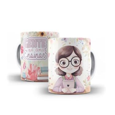 Imagem de Caneca branca dia dos professores floral (14103)