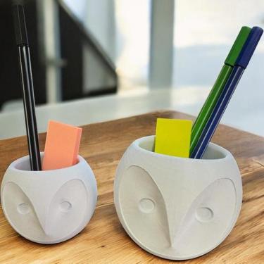 Imagem de Kit 2 Potes Corujas - Porta Treco, Caneta Enfeite Decoração - FLEX3D, 