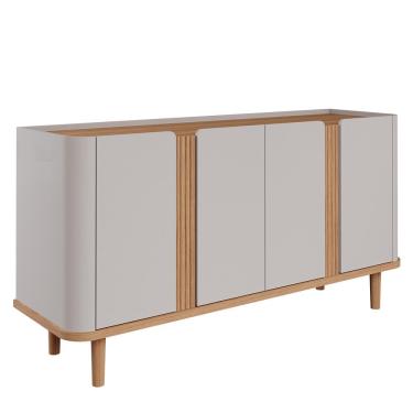 Imagem de Buffet Aparador Eva 4 Portas - Cimol Móveis Off White/Nature