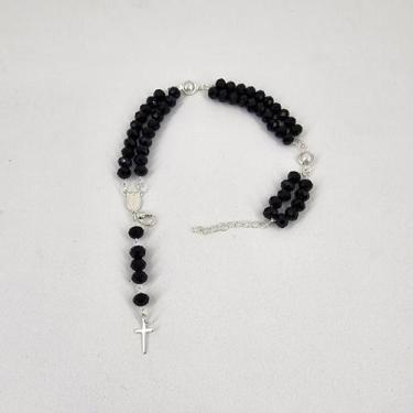 Imagem de Terço Pulseira 6mm Cristal Preto