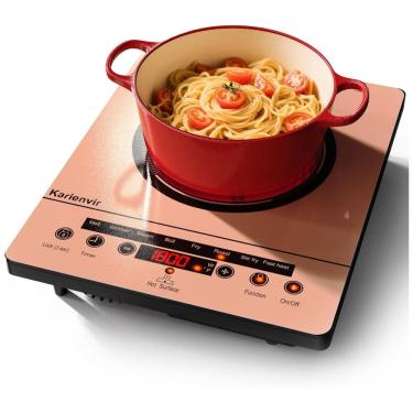 Imagem de Cooktop Elétrico Portátil de 1 Boca, Fogão Elétrico 110V com Plugue, Touch Screen com Trava de Segurança, Timer, 9 Níveis de