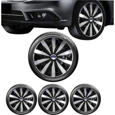 Imagem de Jogo 4 Calotas Esportivas Aro 15 SEVEN Preto/Prata FOR Novo Ka Hatch Sedan Fiesta Hatch Sedan Focus Hatch Sedan Ecosport