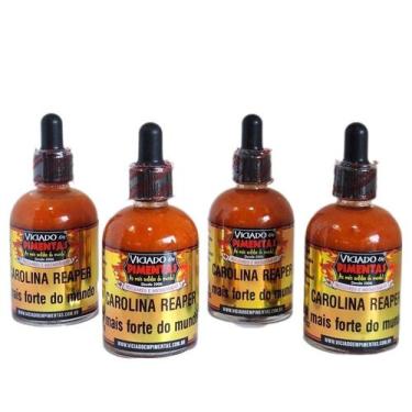Imagem de Molho De Pimenta Carolina Reaper Kit 4 Sem Glúten Mais Ardid - VICIADO