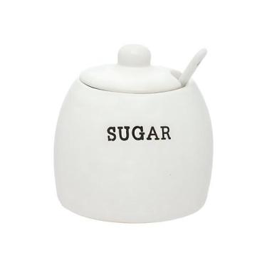Imagem de Açucareiro Porta Açúcar Em Porcelana Com Colher Luxo Grande - Casa Her