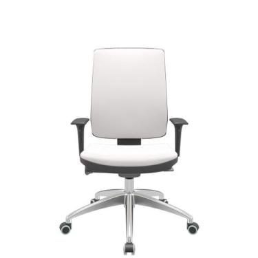 Imagem de Cadeira Office Brizza Soft Vinil Branco Autocompensador Base Aluminio 