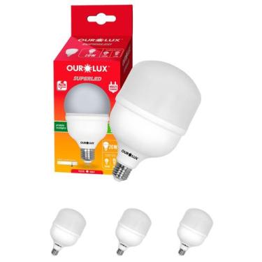 Imagem de 3 Lâmpadas Led de Alta Potência 20w Bivolt E27 Cor da Luz 6500k Branco