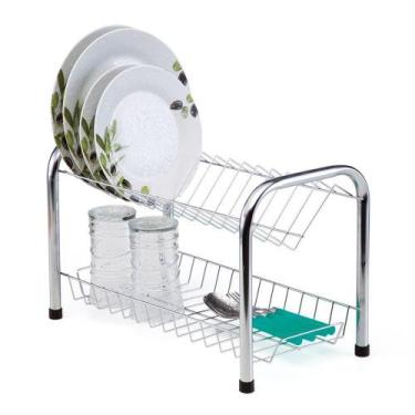 Imagem de Escorredor De Louça Porta Prato Copo Talher Aço Inox 209 - Lider