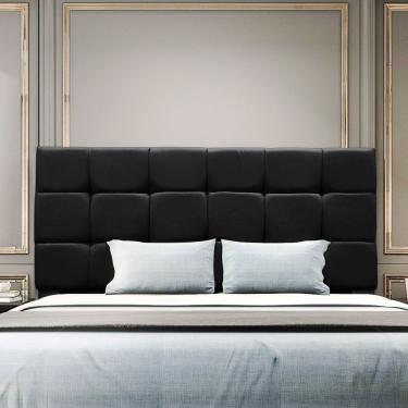 Imagem de Cabeceira Cama Box Estofada King 195 Cm Ananda Suede Preto