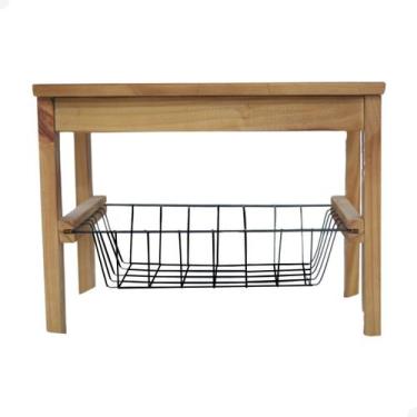 Imagem de Fruteira Mini Com Cesto Removível De Aço Em Madeira - Beto Moveis, VER