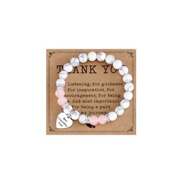 Imagem de HUTIMY Presentes de conselheiro para mulheres, pulseira divertida de orientação de apreciação de saúde mental para conselheiro escolar, Medium, Aço inoxidável, Sem Pedra Preciosa