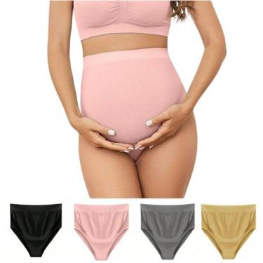 Imagem de Kit 4 CalcinhaS Cintura Alta Gestante Grávida Maternidade - SOPHIA MOD
