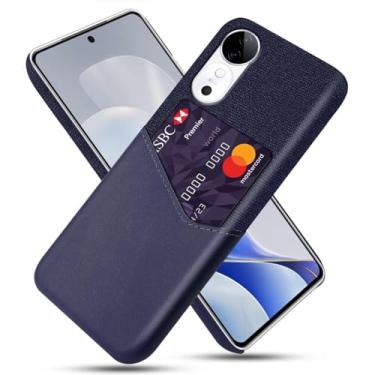 Imagem de Capa para Vivo S19 5G,Anti-deslizamento,Proteção contra quedas de 360°,Resistência à impressão digital,Tela e caso de couro PU com 1 slot de cartão atrás-Blue