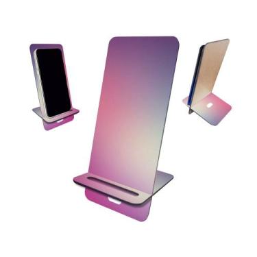 Imagem de Porta Celular MDF Colorido Azul Roxo Varia - PoloCat