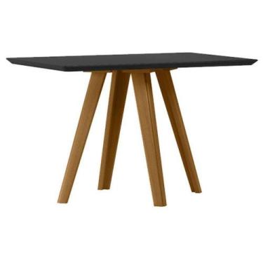 Imagem de Mesa De Jantar 120x80 Cm Mariah Com Vidro Ype Preto  New Ceval - NEW C