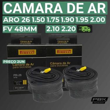 Imagem de Câmara de Ar Bicicleta Aro 26 1.50 e 2.220 com Válvula Presta 48mm Pir