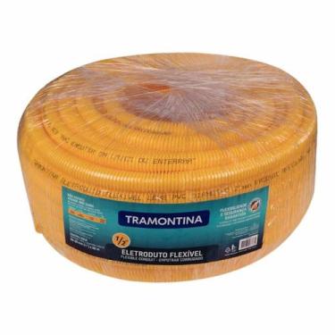 Imagem de Eletroduto Corrugado 20mm 1/2 Amarelo 50m Tramontina