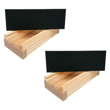 Imagem de Kit 2 Apagador De Lousa Madeira Profissional Com Porta Giz - Stalo