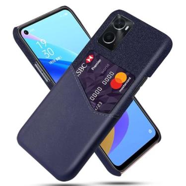 Imagem de Capa para OPPO A76 4G,Anti-deslizamento,Proteção contra quedas de 360°,Resistência à impressão digital,Tela e caso de couro PU com 1 slot de cartão atrás-Blue