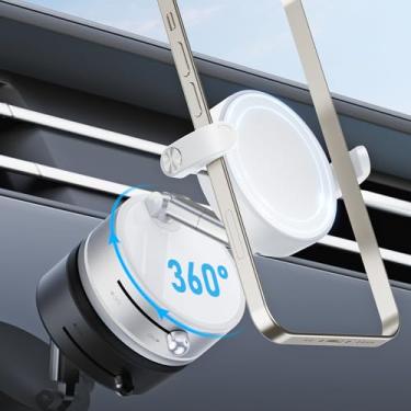 Imagem de OOCC Suportes magnéticos de telefone para o seu carro, suporte Magsafe ajustável de rotação de 360°, suporte de telefone magnético dobrável a vácuo para todos os smartphones e todos os modelos de