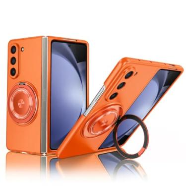 Imagem de MVVKKY Capa rígida com suporte magnético e anel para Galaxy Z Fold6 (para Galaxy Z Fold6/laranja)