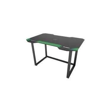Imagem de Mesa Gamer Fortrek, Preto e Verde, Base em Metal, Tampo de MDF Revestido e Suporta Peso Máximo de 150 Kg - HMG01
