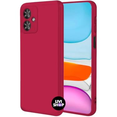 Imagem de Capa Case Capinha Compatível Motorola G54 Silicone Com Bordas Elevadas Aveludada Forro Premium (MARSALA)
