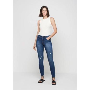 Imagem de Calça Jeans Dzarm Skinny Cintura Média Feminina-Feminino