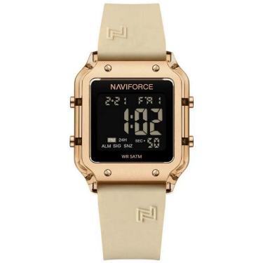 Imagem de Relógio Feminino Esportivo Multifuncional Digital 5atm A Prova D´agua Bege